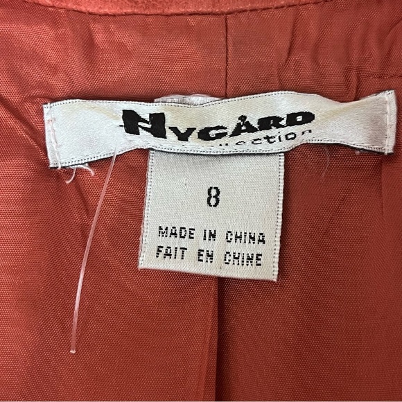 NYGARD Vtg Y2k 8 Suede Blazer Jacket Rust Orange Southwestern Western Rodeo Prep - Picture 7 of 8